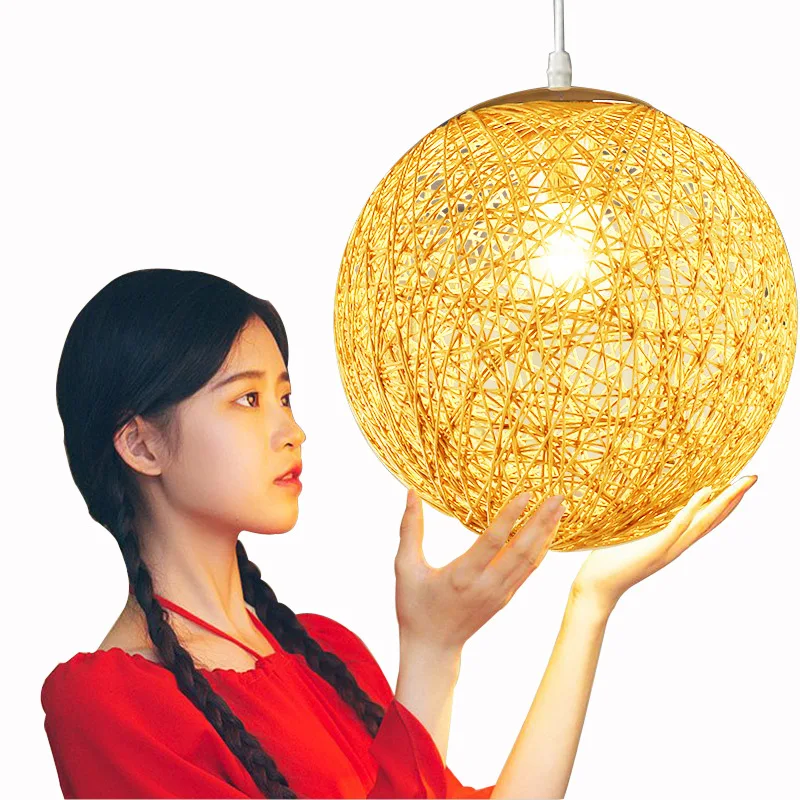 Hemp Ball pendant lights modern Dining room Cofe Restaurant hanging Light Rural Cany Pendant Lamp Decoration lighting fixtures | Лампы и