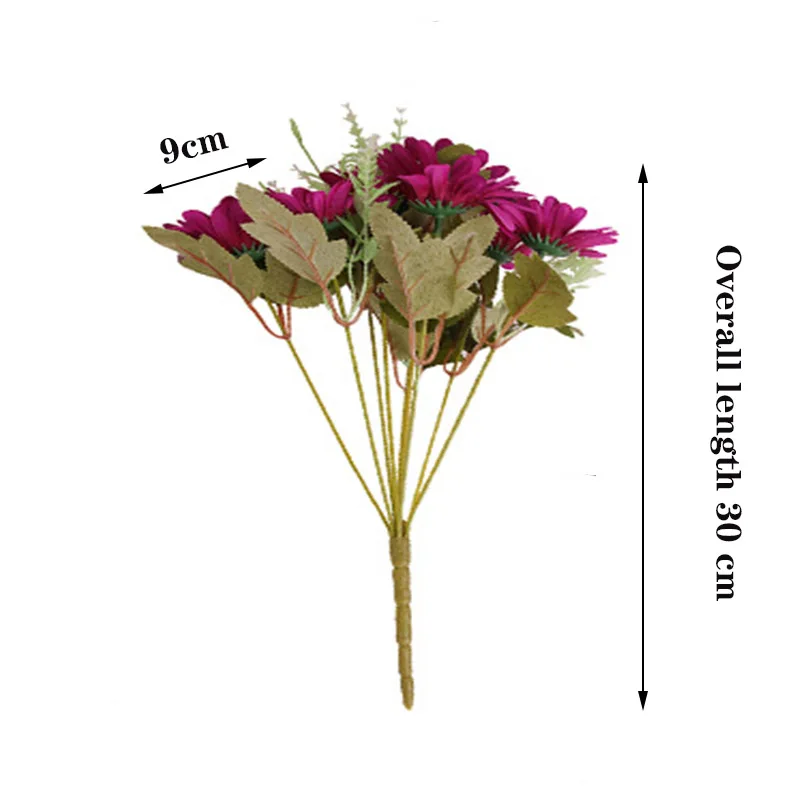 9 big head multicolor rose vase home decoration accessories fake daisy plastic DIY flower Christmas wedding flo | Дом и сад