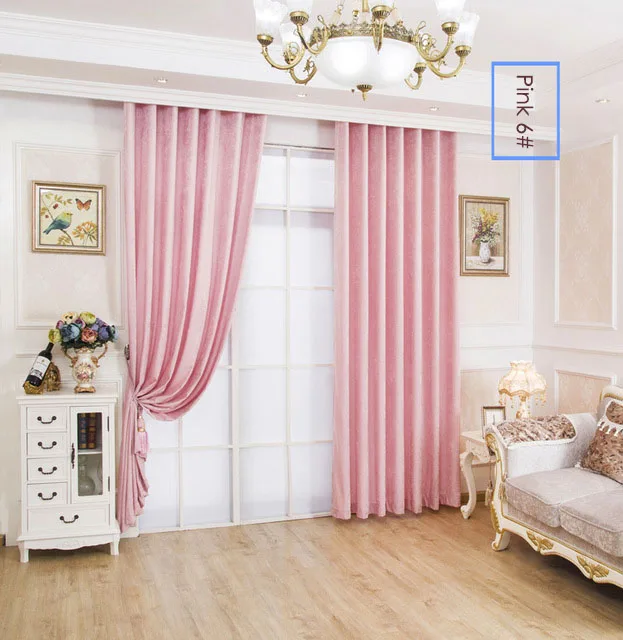 Однотонные серые занавески из синели роскошные тканевые для гостиной панели на