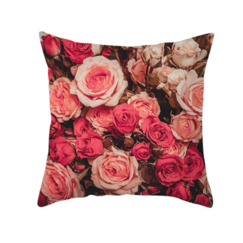 Наволочка для подушки из цветной персиковой кожи наволочка с розами и цветком