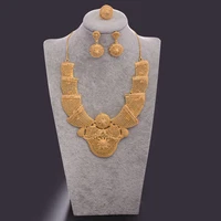 wando ethiopian luxury dubai jewelry sets necklacesearrings ringgold color africa bride wedding eritrea gift