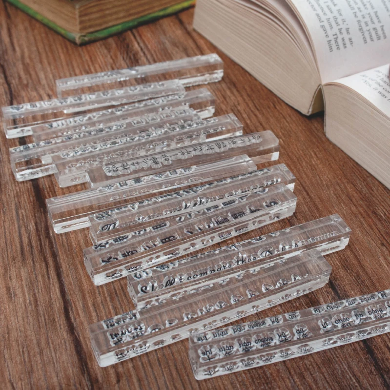 Supportive English Poetry decoration stamp Acrylic transparent Rubber seal for scrapbooking stationery DIY craft standard stamps |