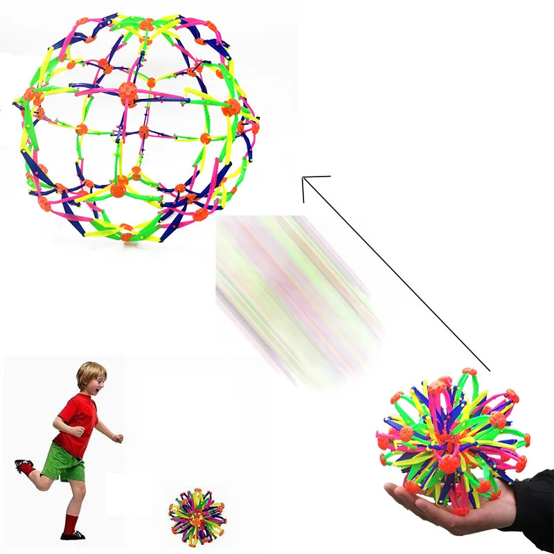 Цельный тянущийся раздвижной мяч игрушки для малышей разноцветный бросания