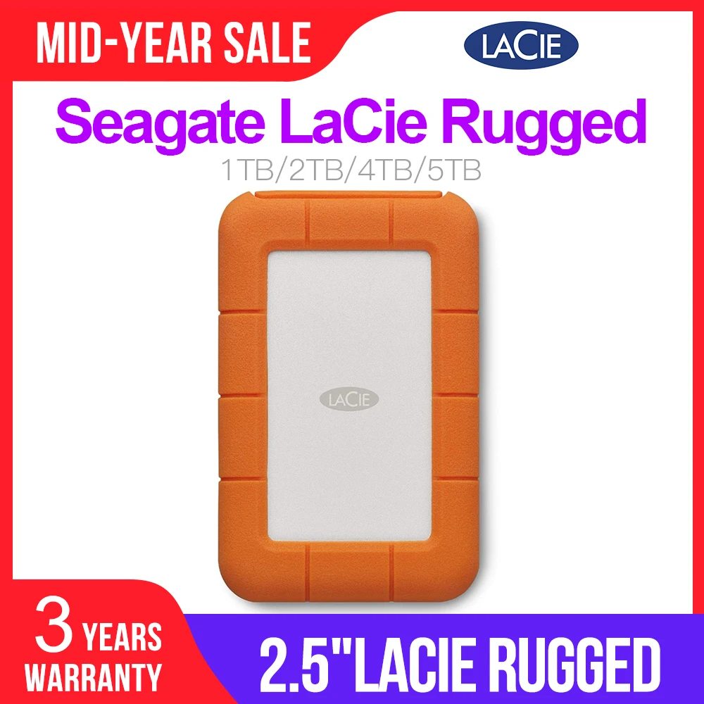 Жесткий диск Seagate LaCie 1 ТБ 2 4 5 портативный жесткий с USB 3 0 дюйма внешний для ПК и