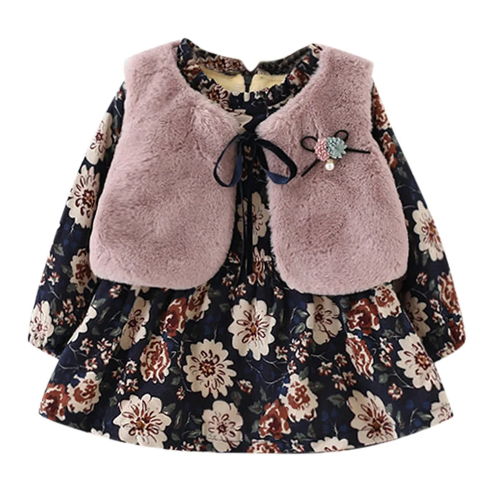 Жилет из искусственного меха для новорожденных девочек теплый зимний жакет