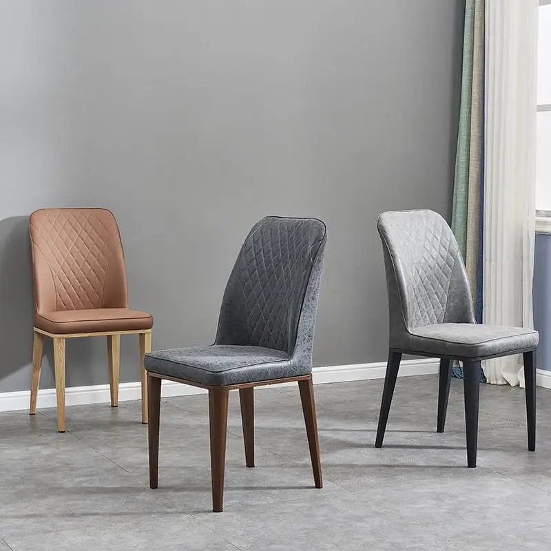 Современный Кожаный Стул Для дома и отеля имитация дерева технология ткани для