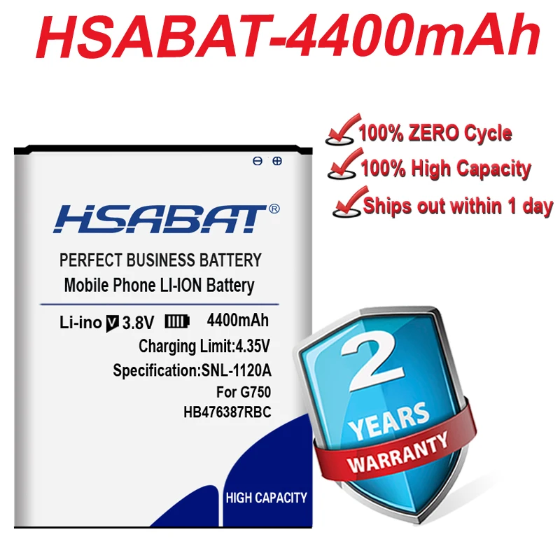 Аккумулятор HSABAT HB476387RBC на 4400 мАч для аккумуляторов huawei honor 3X G750 B199 | Мобильные