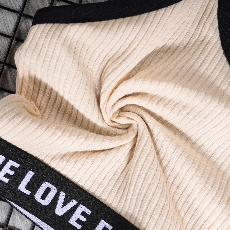 

LERFEY Letter Sports Bra Top Push Up Fitness Running Bra Underwear Cotton Sport Tops For Women Gym Wear Solid Sportswear