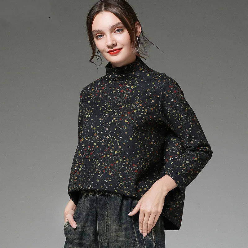 [LANMREM] 2019 осень и зима новые продукты Модные Печатные полувысокий воротник