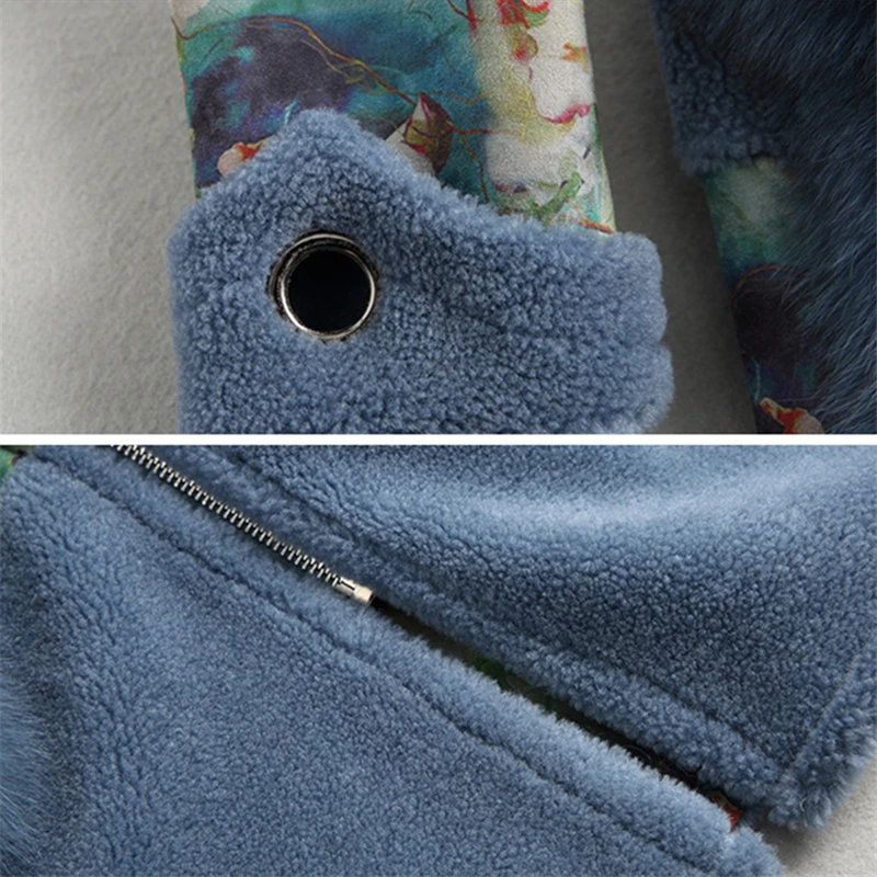 Модная Меховая Шуба с лисьим мехом новая шерстяная шуба женская из натурального