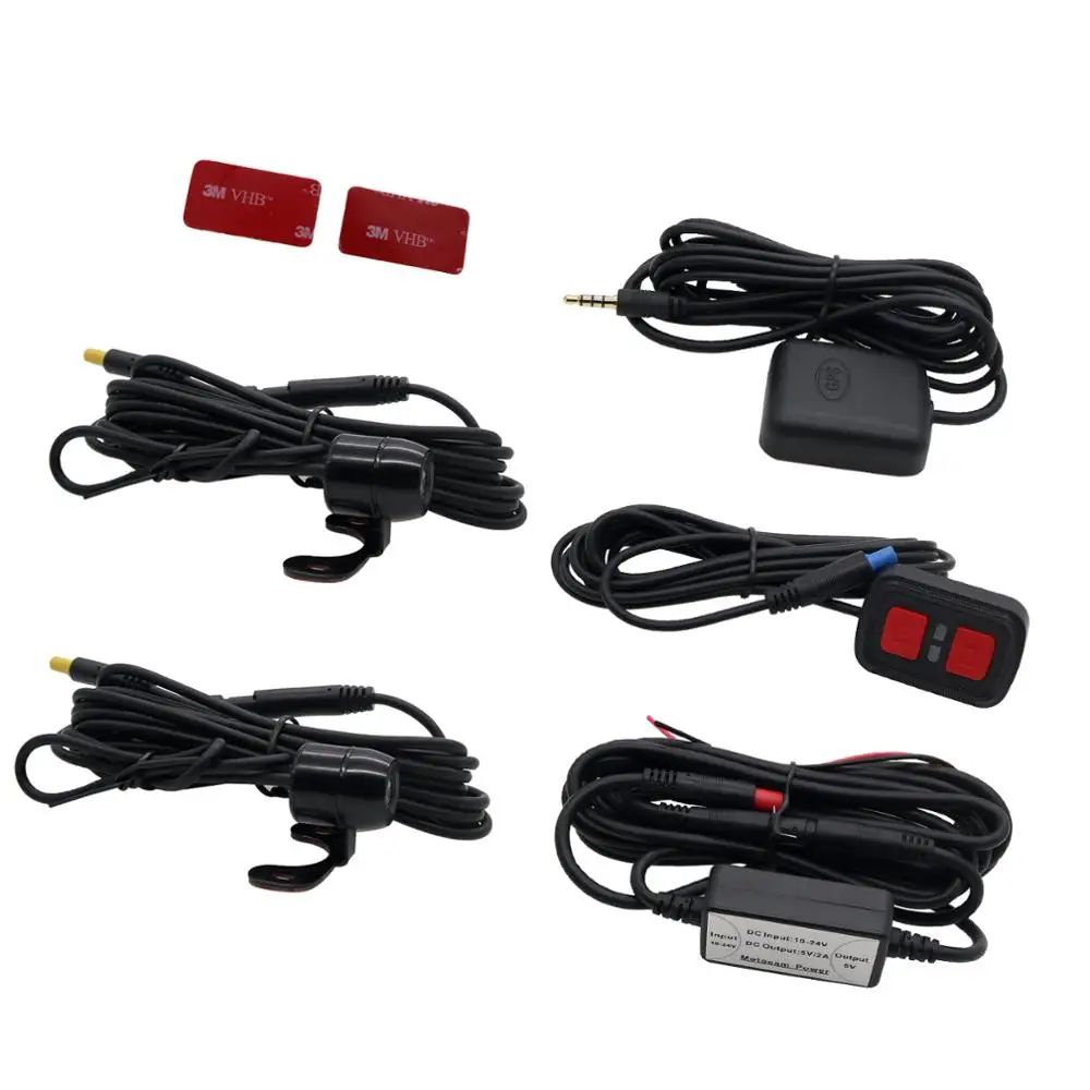 

Motorcycle Camera Motorbike Dual HD Dash Cam Video Wide Angle DVR Camcorder+GPS