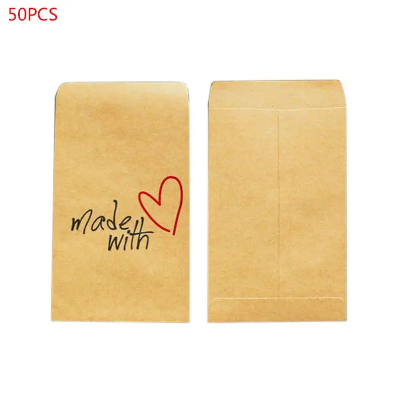 

50pcs Kraft Paper Bag Envelope Candy Package Gift Bags Birthday Wedding Party