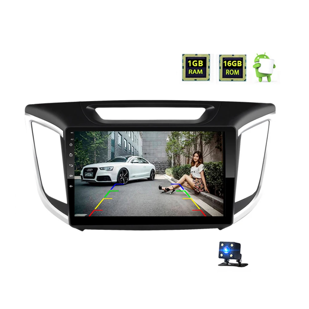 with Reverse Camera Android 9 автомобильный Радио gps навигация мультимедийный плеер для hyundai Creta IX25 Авторадио Стерео головное устройство - Color: with Reverse Camera