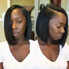 Бразильские короткие парики из человеческих волос, передние кружевные парики, предварительно отобранные отбеленные узлы, швейцарские передние парики, волосы Remy, плотность 150%