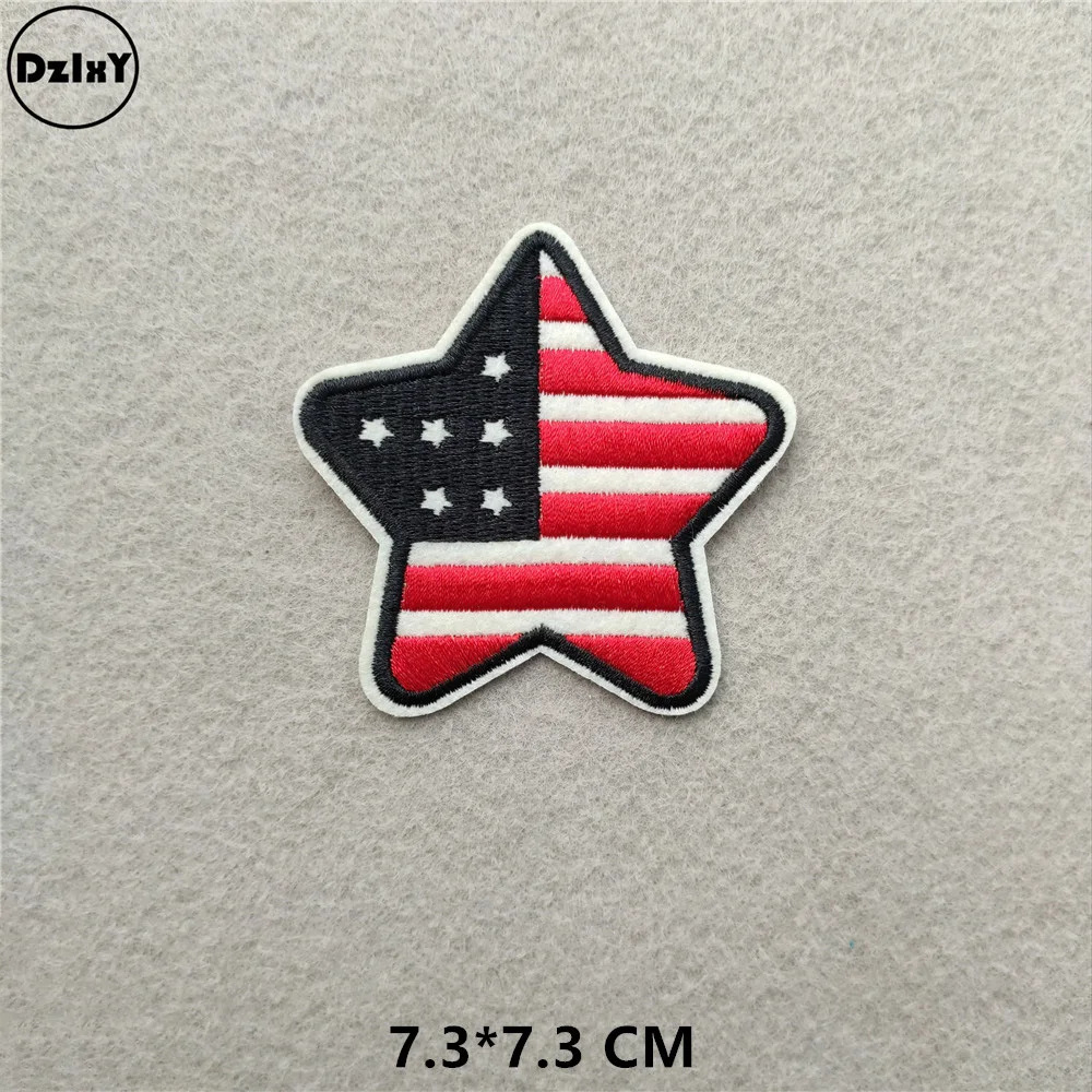 1-PCS-G-578 Нашивки с американским флагом для одежды, сделай сам, в полоску, железные Аппликации, термонаклейки для одежды с вышивкой, значки с британским флагом@ D - Цвет: 1-PCS-G-578