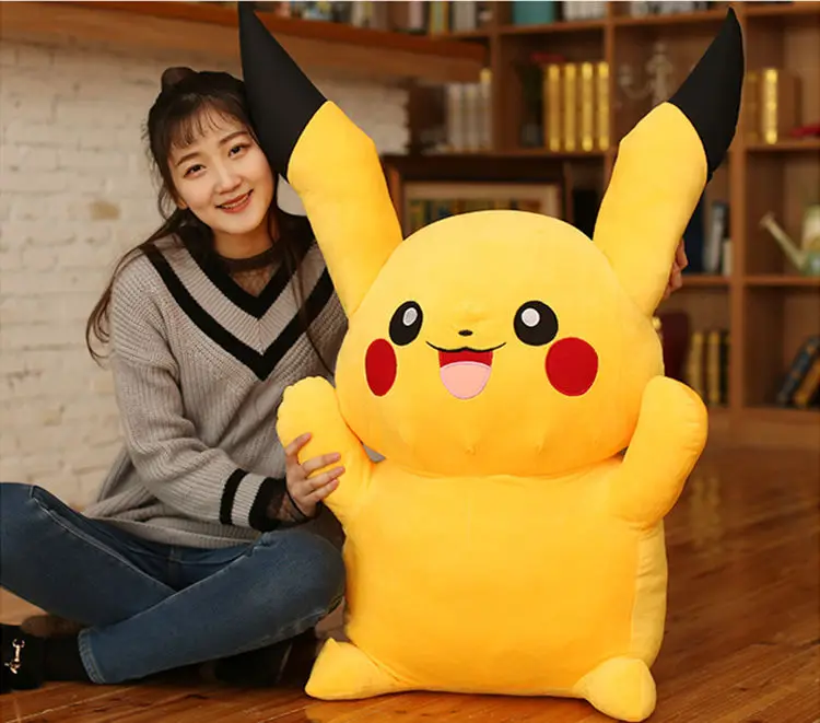 [Забавные] Большой размер 120 см аниме Pika плюшевые игрушки мягкий хлопок кукла