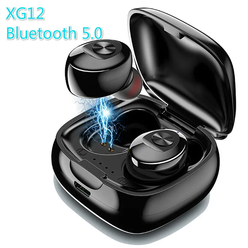

XG12 TWS Bluetooth 5.0 Wireless Stereo Earphone Earbus HIFI Sound Sport Earbuds Handsfree Game Headset with Mic for Phone