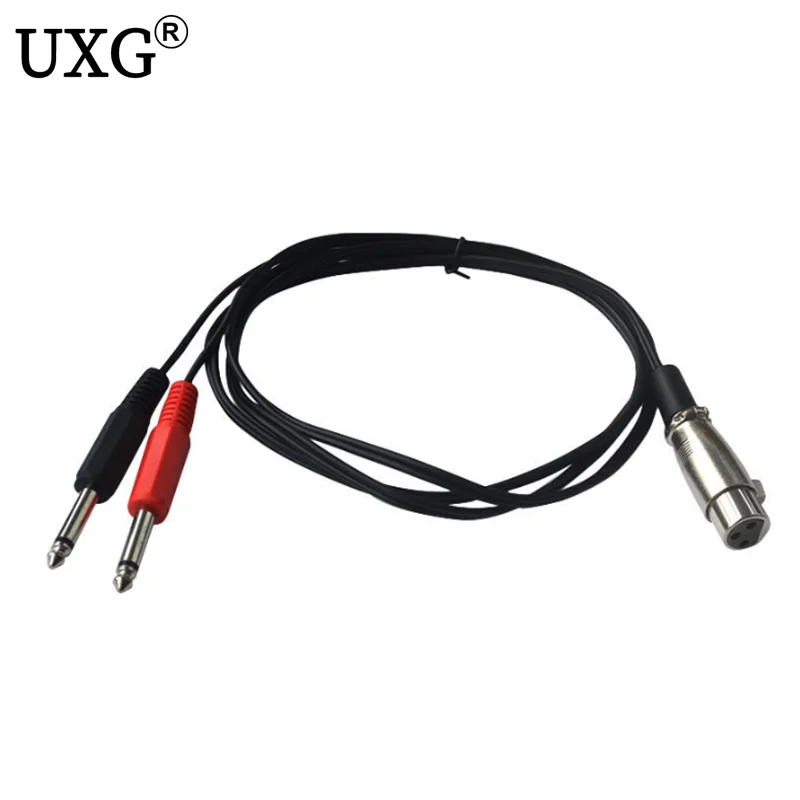 3 контактный XLR мама двойной 1/4 мм моно штекер TRS аудио Y кабель Шнур 6 35 м 0 5 футов