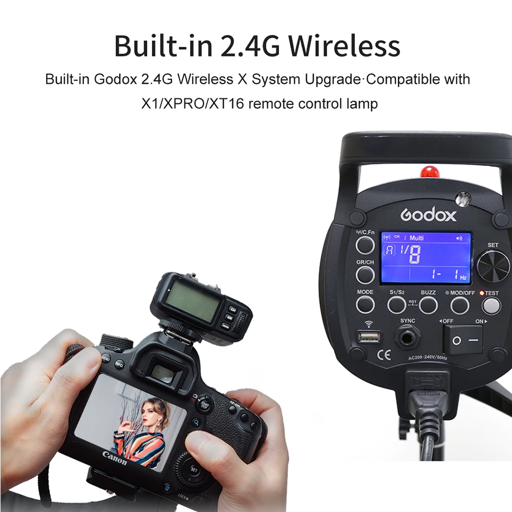 Профессиональный студийный стробоскоп Godox QT600II 600Ws стойка светильник щения 2 8 м