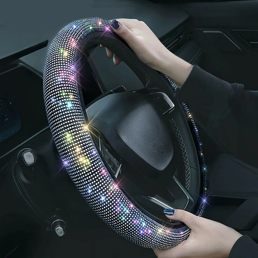 

Accessories Car Steering Wheel Cover Colorful Decoration Parts Rhinestone