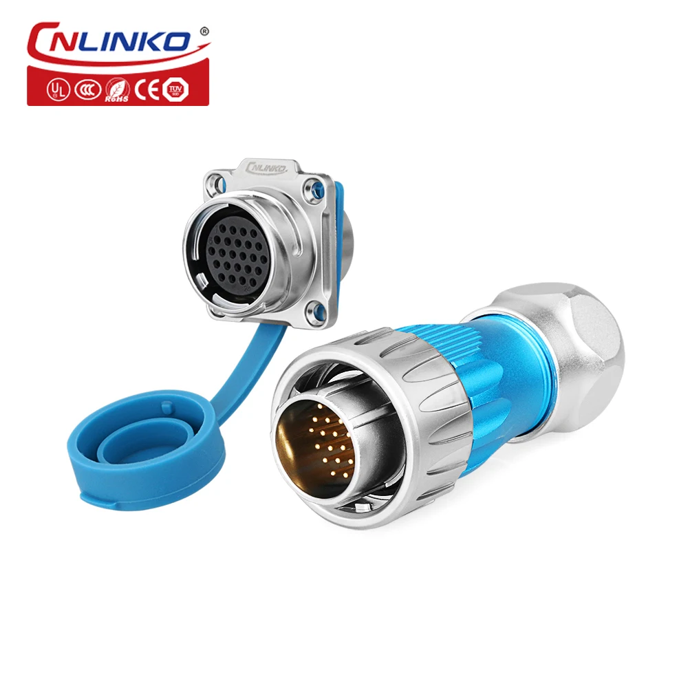 

Cnlinko 3 4 10 12 19 24 Pin Metal Circular Connector Waterproof IP67 Plug Socket Outdoor Adapter for Industry Medical Equipment
