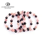 Женский браслет с бусинами JD, розовый кварц, гранат, клубника, кварц, натуральный разноцветный драгоценный камень, ювелирные изделия для подруг, оптовая продажа