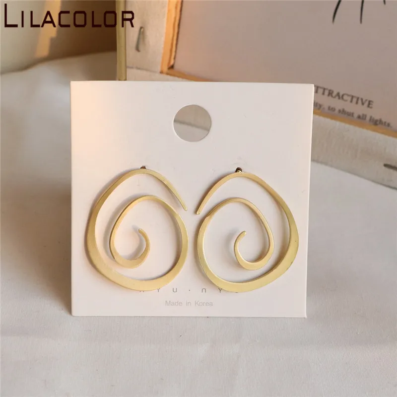 Длинные женские серьги-гвоздики Lilacolor Hyperbole металлические Асимметричные