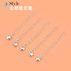 S925 Стерлинговое Серебро DIY ювелирные изделия аксессуары браслет ожерелье трехмерная в форме сердца удлиненная цепочка из бисера материал acce