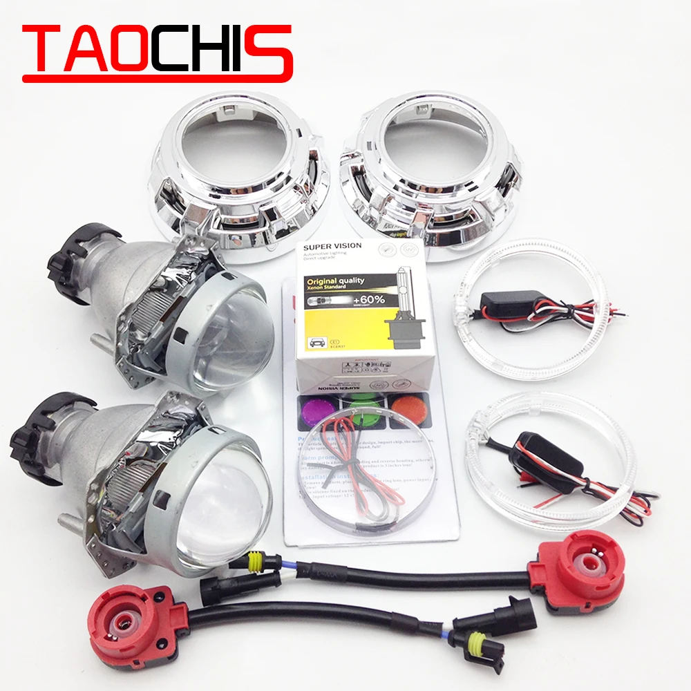 Прожекторная линза TAOCHIS 3 0 &quot Биксеноновая Hella 3R G5 ксенон D2S кожух ангельские