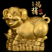 handmade chinese style copper pig ornaments pure copper gold pig get money lucky living room office gold money pig crafts large