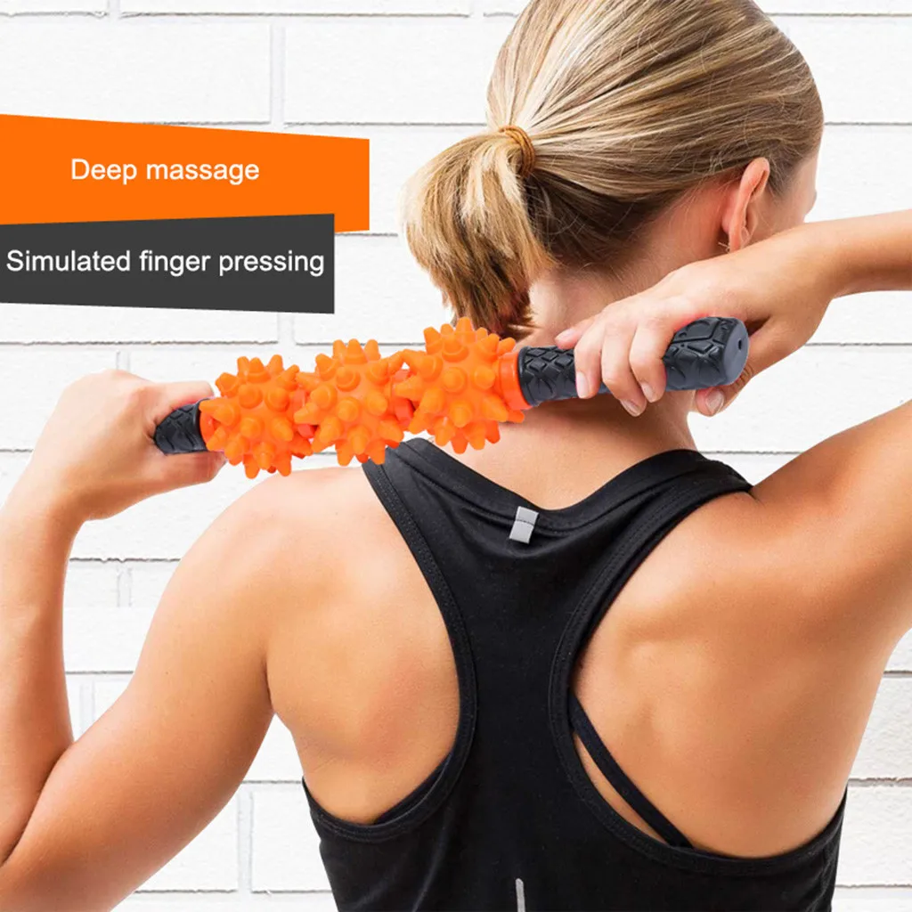 Мышечный ролик массажная палочка для йоги фасции целлюлит колючий шар