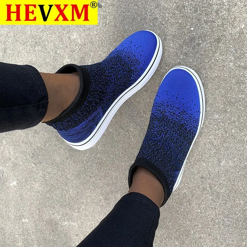 

Plus Size 43 Fashion Sock Sneakers Women Breathable Elasticity Flying Woven Couple Casual Shoes Soft Sole Zapato Mujer