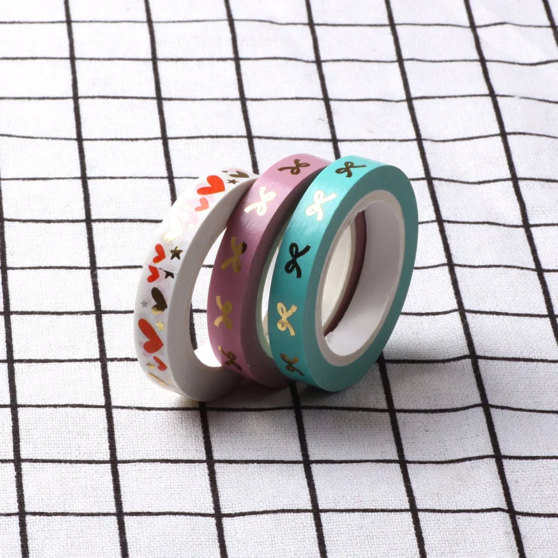 

1 Pcs/Set Bronzing Split Line Washi Tape Lace Masking Tape Cute Decorative Adhesive Tape Sticker Scrapbooking Diary Stationery