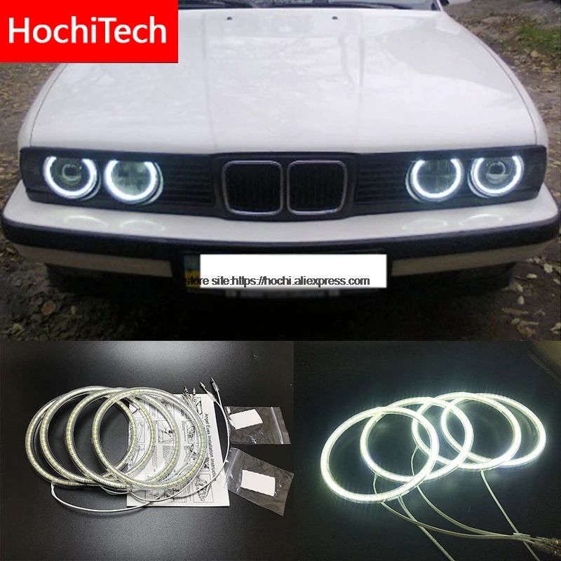 

HochiTech for BMW E30 E32 E34 1984-1990 Ultra bright SMD white LED angel eyes 2600LM 12V halo ring kit daytime running light DRL