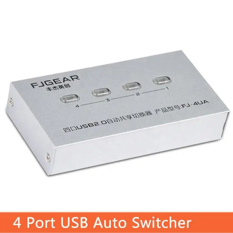 FJ-4UA 4 порта USB 2,0 коммутатор ПК принтер автоматический Переключатель Селектор концентратор принтер sharer принтер коммутатор