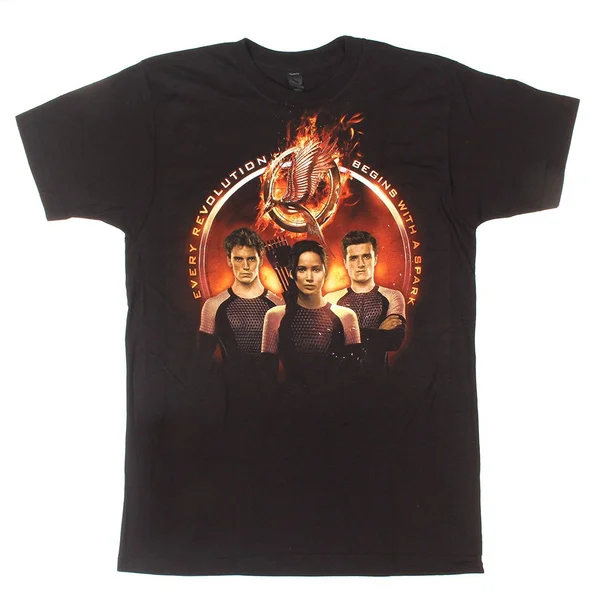 

Fashion Men's T-Shirt Printed T-shirt Man The Hunger Games Catching Fire Golden Trio T-Shirt