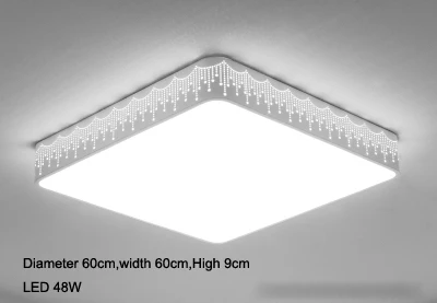 L60 x W60cm Квадратный светодиодный потолочный светильник, Прямоугольный светильник для детской комнаты, спальни, современный светодиодный потолочный светильник, простой светильник для гостиной, светильник для прохода s - Цвет корпуса: L60 x W60cm