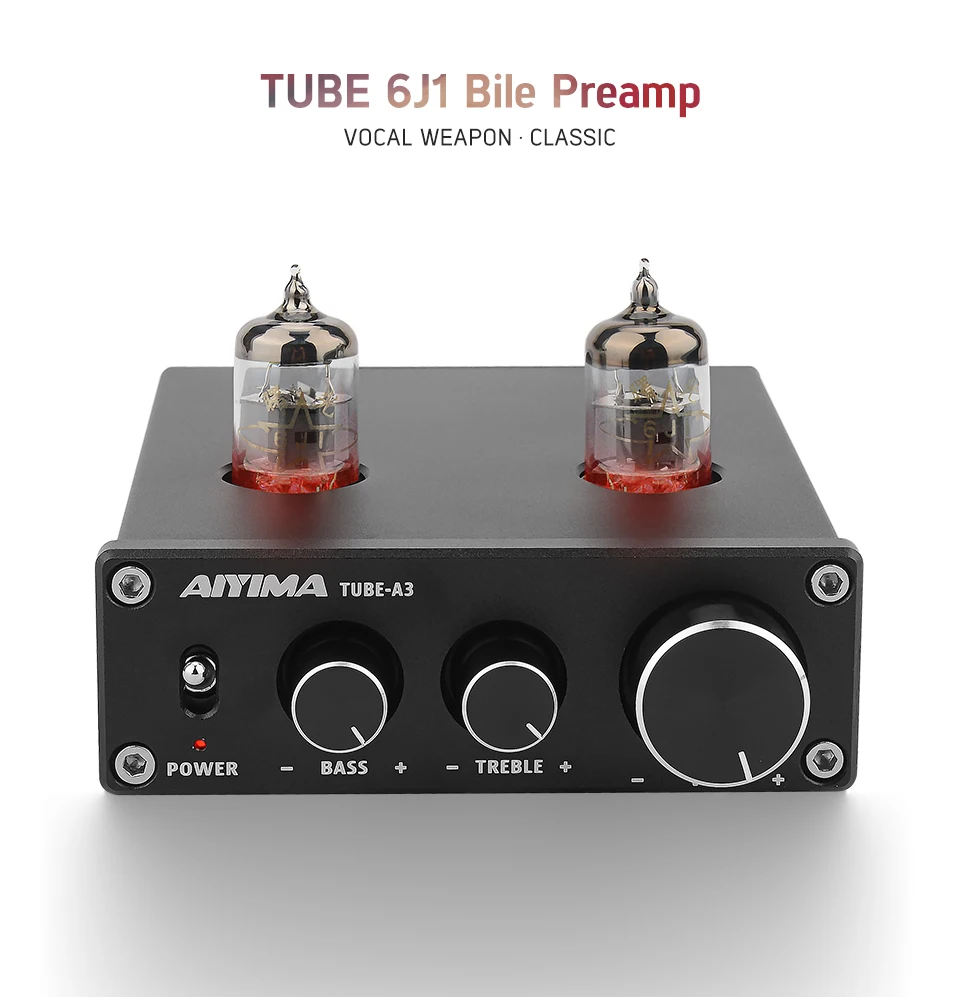 AIYIMA 6J1 ламповый усилитель желчный предусилитель HIFI предусилитель ВЧ регулировка басов аудио предусилитель DC12V для усилителя динамика