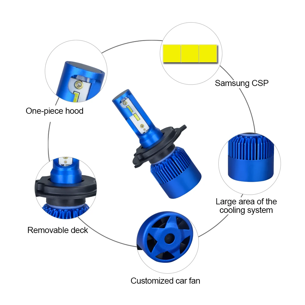 HS1 светодиодный мотоциклетный головной светильник H4 H7 мотор лампы скутер H1 H11 6500K