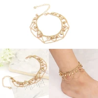 women tassel chain small bells sound gold metal anklet bracelet foot chain jewelry beach anklet casual