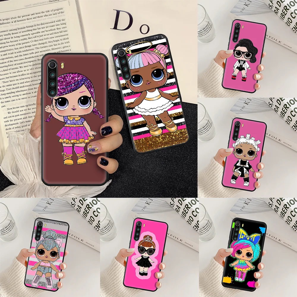 

Luxury LOL Doll Girls Phone Case For Xiaomi Redmi Note 7 8 8T 9 9S 4X 7 7A 9A K30 Pro Ultra black Hoesjes Fashion Etui 3D