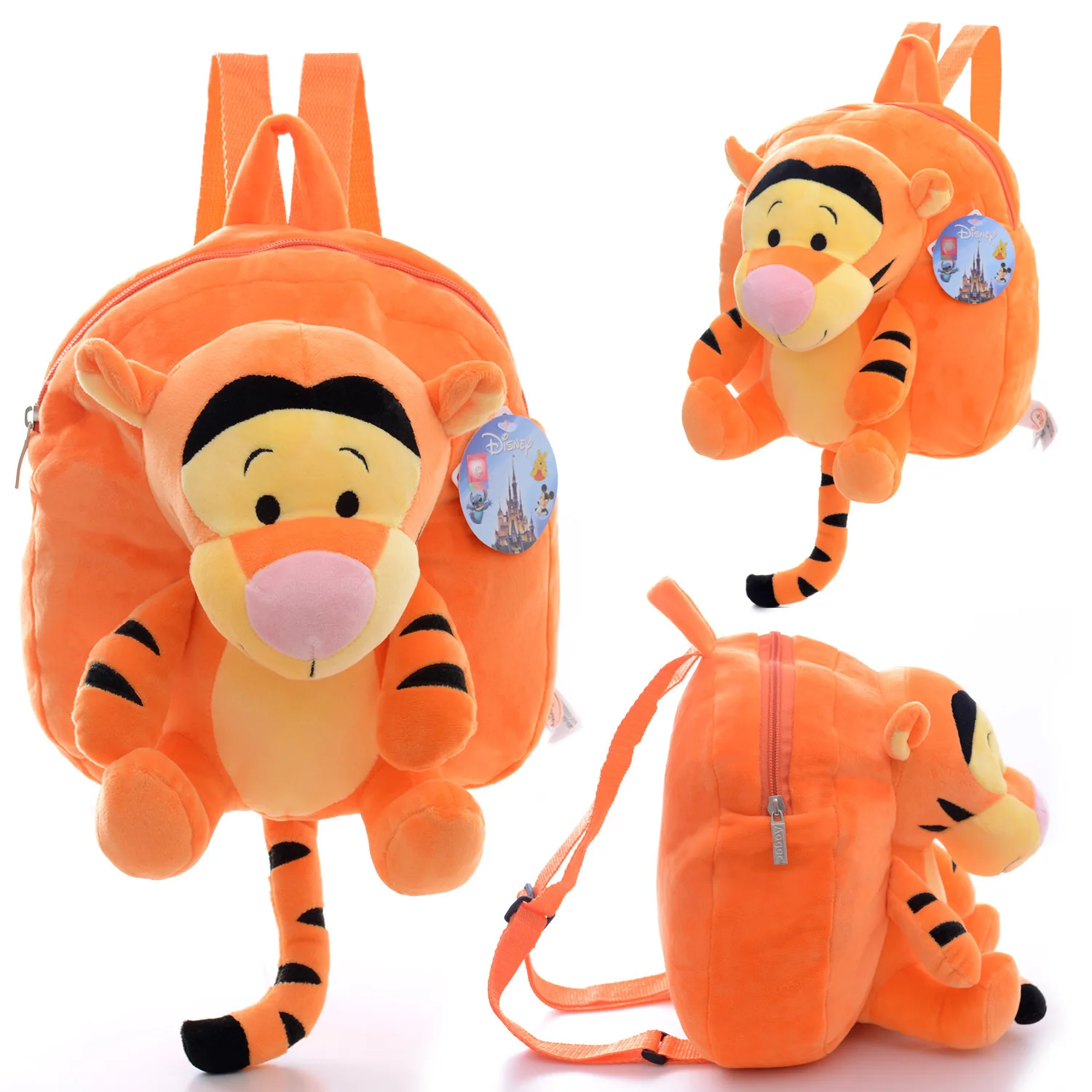 Disney Anime Figure Cartoon Bag Mickey Minnie Winnie The Pooh Stitch Cute Plush Toys Kids Backpack School-Bag Gift for Children