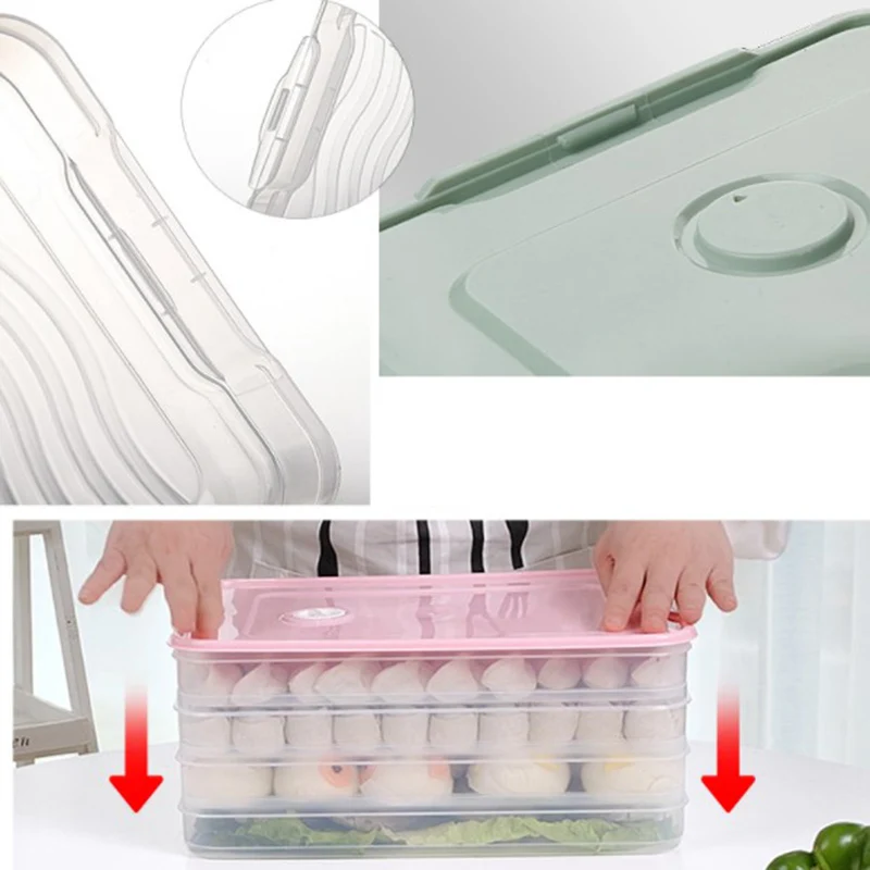 

Koelkast Voedsel Opbergdoos Keuken Accessoires Organisator Verse Doos Dumplings Plantaardige Ei Houder Stapelbaar Magnetron