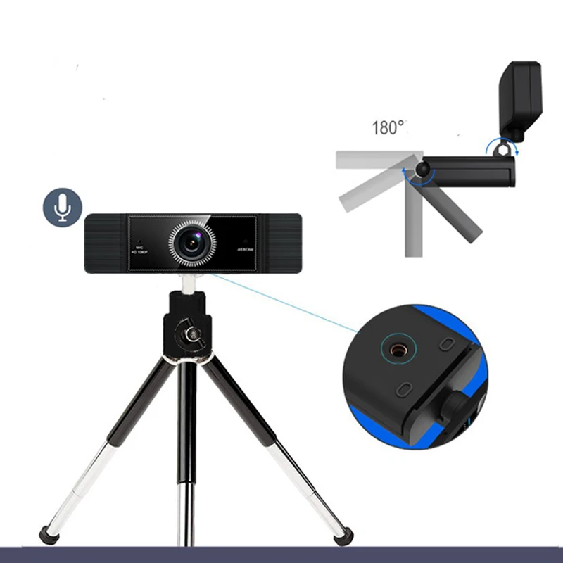 

Webcam with Microphone,USB Plug and Play 1080P HD Streaming Computer Webcam Camera with 95-Degree Wide View Angle,HISTARSHIP