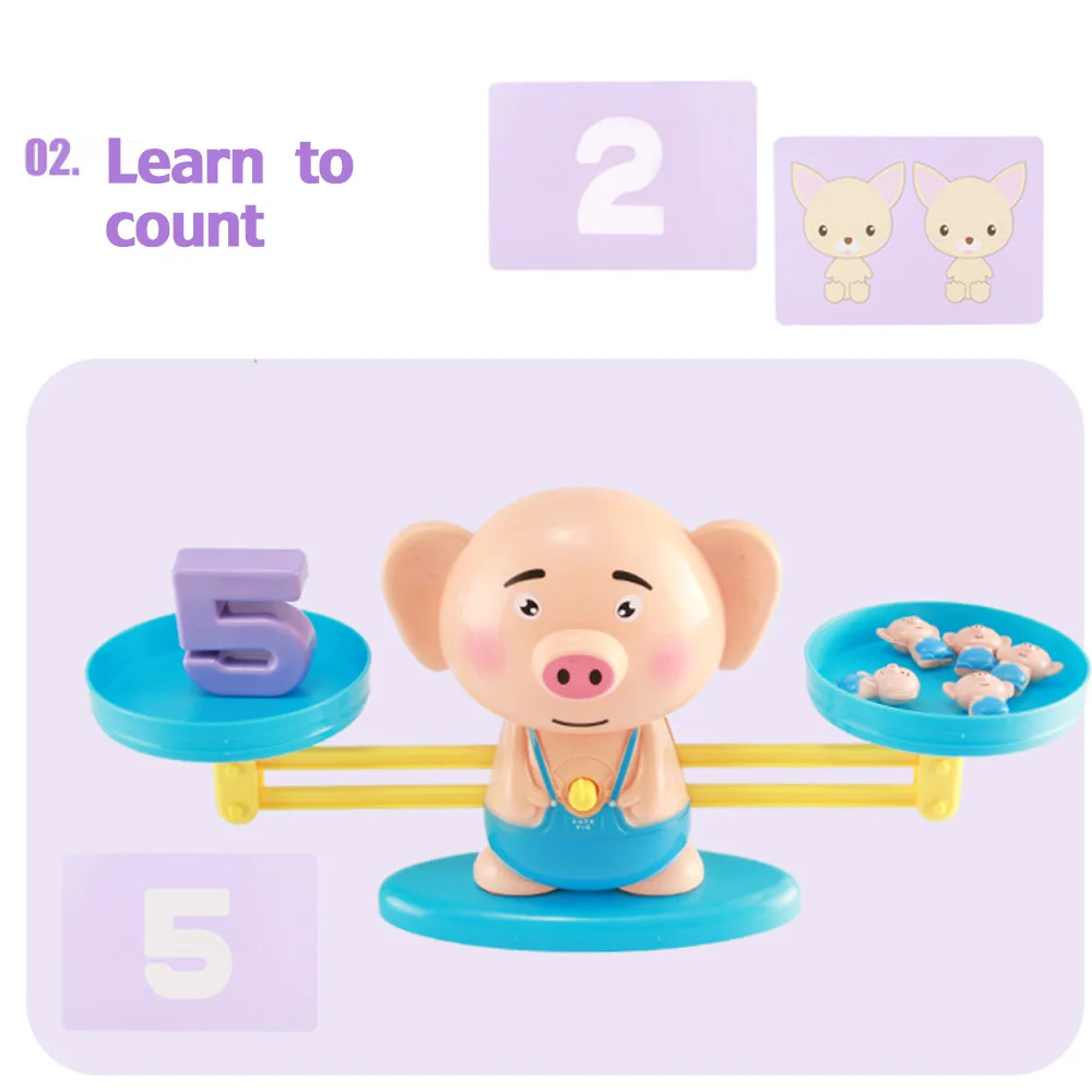 Montessori Math Balancing Scale Number Board Game Educational Toy Monkey Pig Dog Animal Figure Baby Preschool Toys | Игрушки и хобби