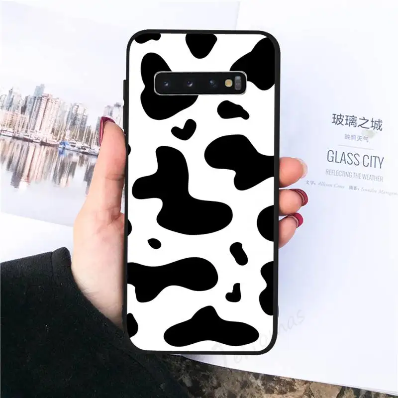 

White Black Cow Symbol Phone Case For Samsung galaxy S 7 8 9 10 20 edge A 6 10 20 30 50 51 70 note 10 plus