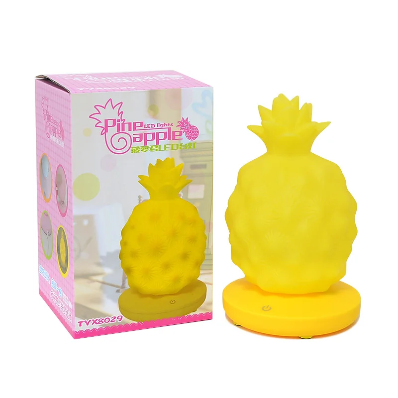 

Pineapple Lamp Bunny Baby LED Night Light Children's Baby Sleeping Kid Bedside Lamp USB Silicone Tap Control Touch Sensor Light