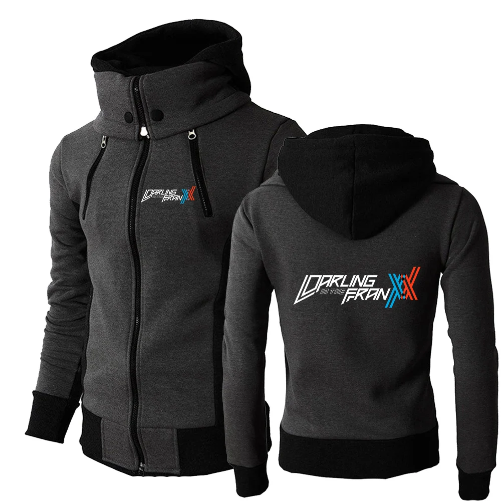 

FRANXX Logo Men's Hoodies Leisure Sportswear College Popular Hooded Zipper Solid Color Designer Clothing Sweatshirts