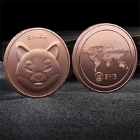 new type color three dimensional relief red copper commemorative coin dogecoin edition collectible copper plating tokened crafts