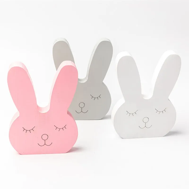 

INS скандинавские деревянные украшения в виде кролика для детской комнаты настольная мебель деревянные игрушки настенные Ремесла декор для ...